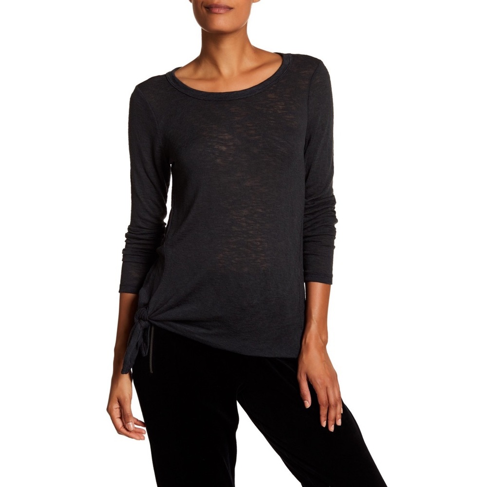 NEW Bobeau Tie front long sleeve top XS